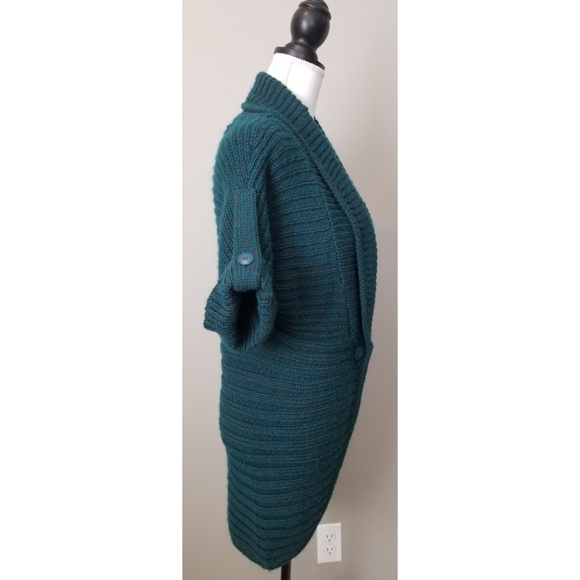 Turquoise/Brown Chunky-Knit Sweater - Picture 6 of 8